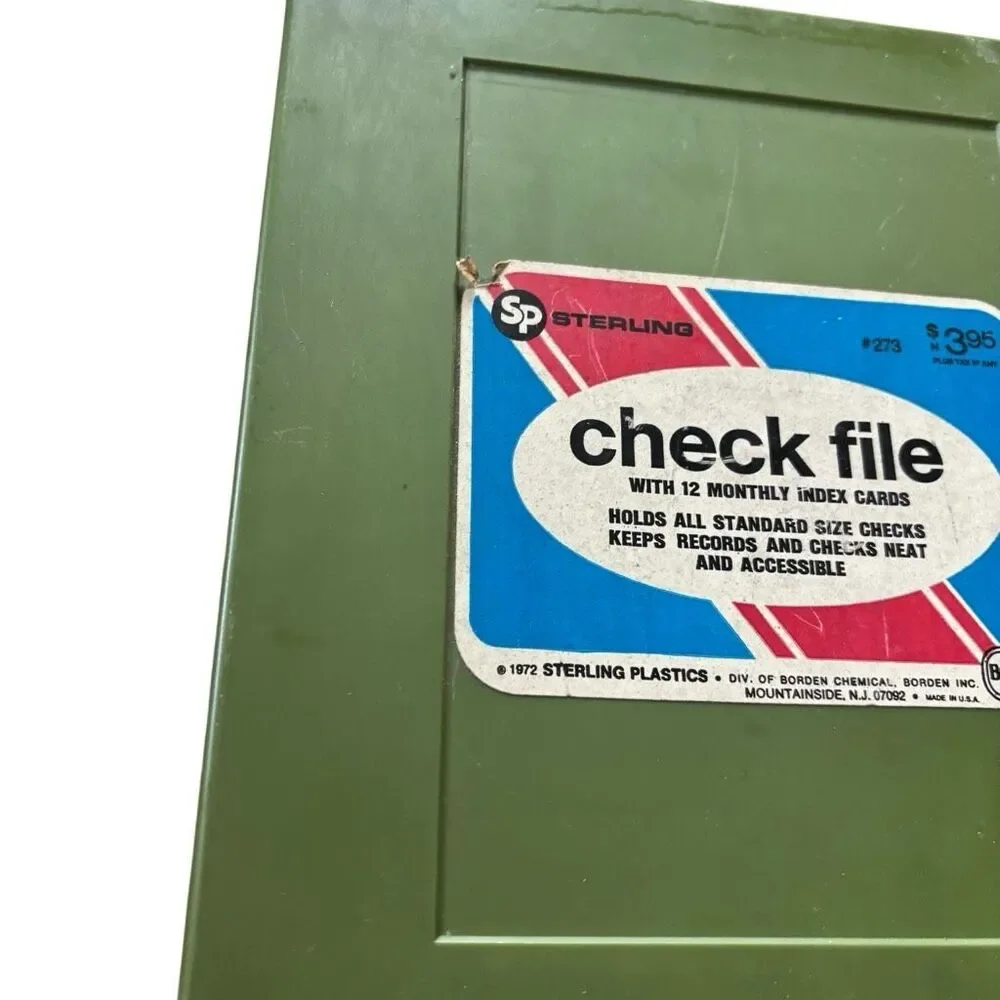 Sterling No. 273 Vintage Green Check File 1972 *Read*